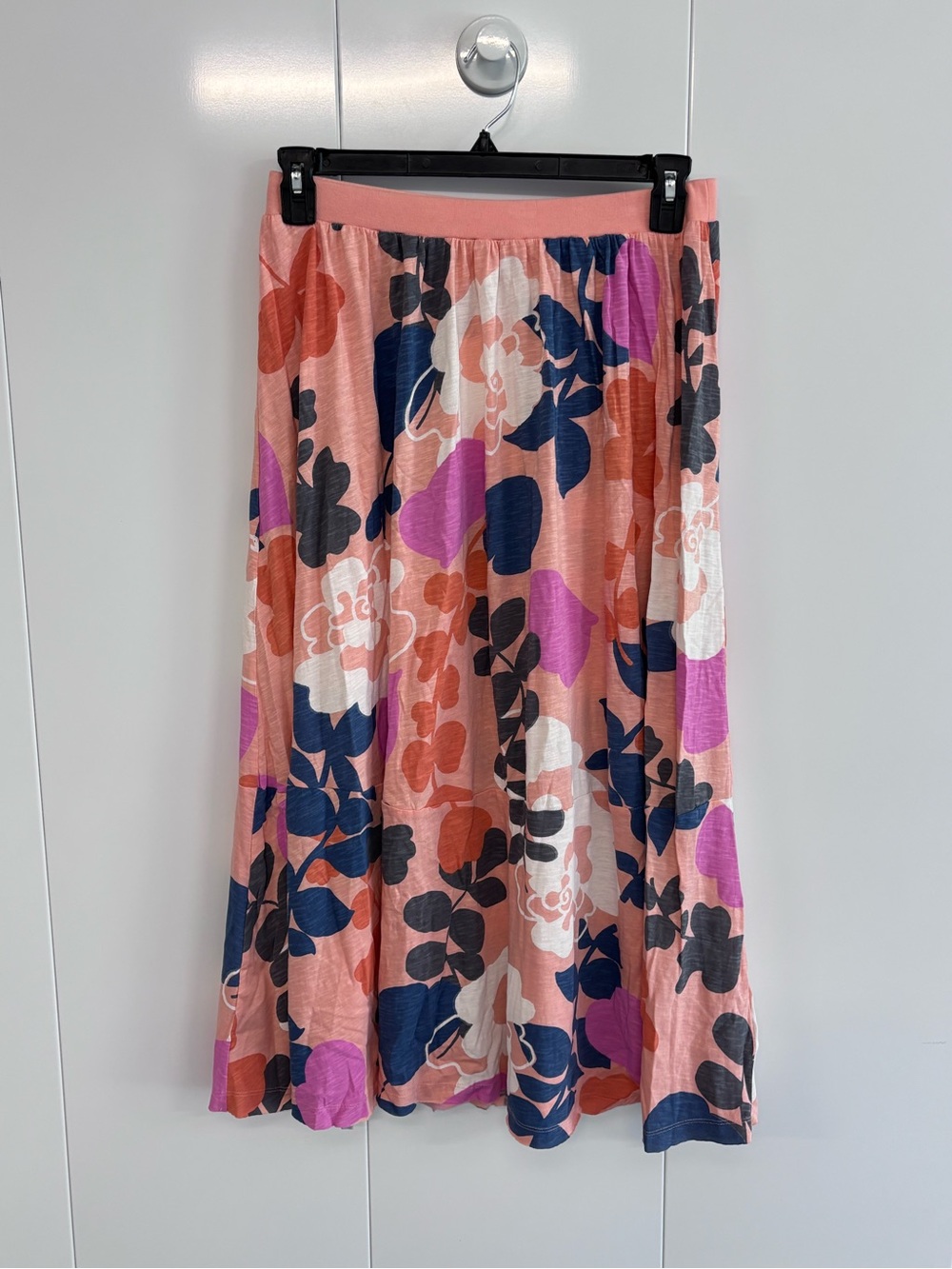 Lulu Organic Essentials Cotton Floral Midi Skirt Size M NWT Colorful Summer